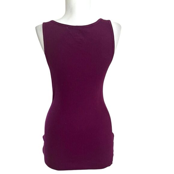 Vintage Old Navy Y2K Ribbed Knit Tank Top Sz M Purple Preppy Bias Stretch Grunge - Picture 2 of 9